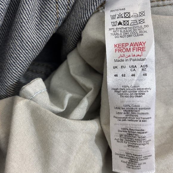 NWT boohooMAN Jeans Sz 46 Button Fly Plus Relaxed Rigid Ripped Carpenter Cargo - Picture 12 of 15